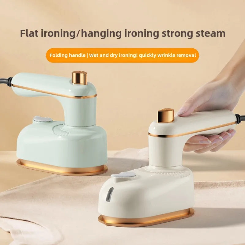 Travel Steam Iron in light green and off-white